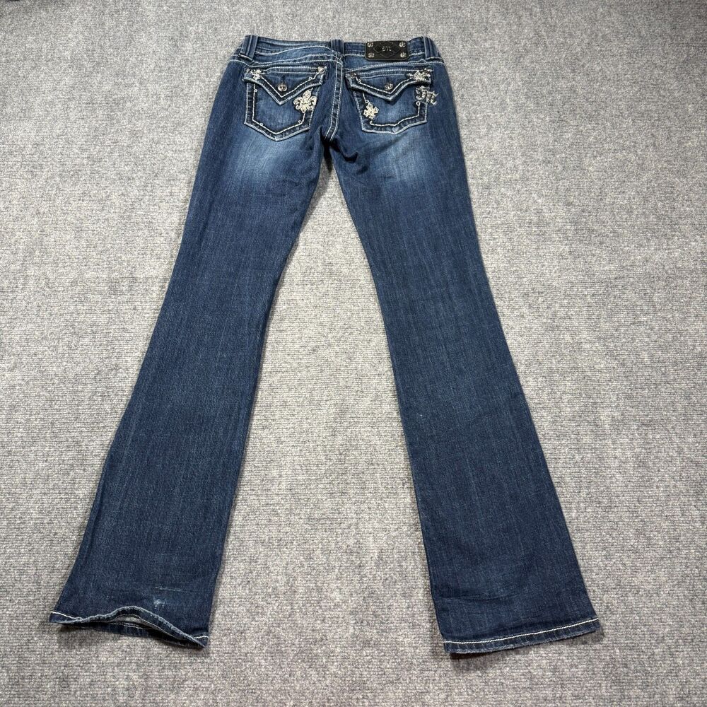 Miss Me Blue Boot Cut Jeans with Contrast Stitching